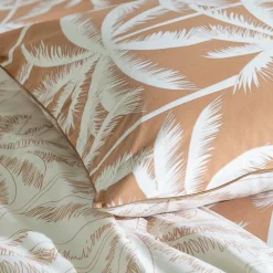 Future Home Parure de lit 2 personnes en coton 57 fils imprimé camel 240x220cm