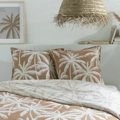 Future Home Parure de lit 2 personnes en coton 57 fils imprimé camel 240x220cm