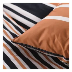Todays Tools Parure de lit 2 personnes -TODAY - 240x200 cm - 100% Coton - Orange, Noir et Blanc Discount