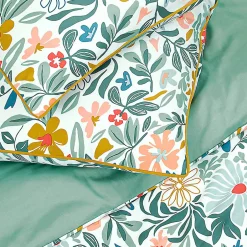 Future Home Parure de lit 2 personnes en satin de coton imprimé floral 240x220cm