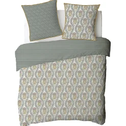 Future Home Parure de lit 2 personnes floral charme rayé 240x220cm