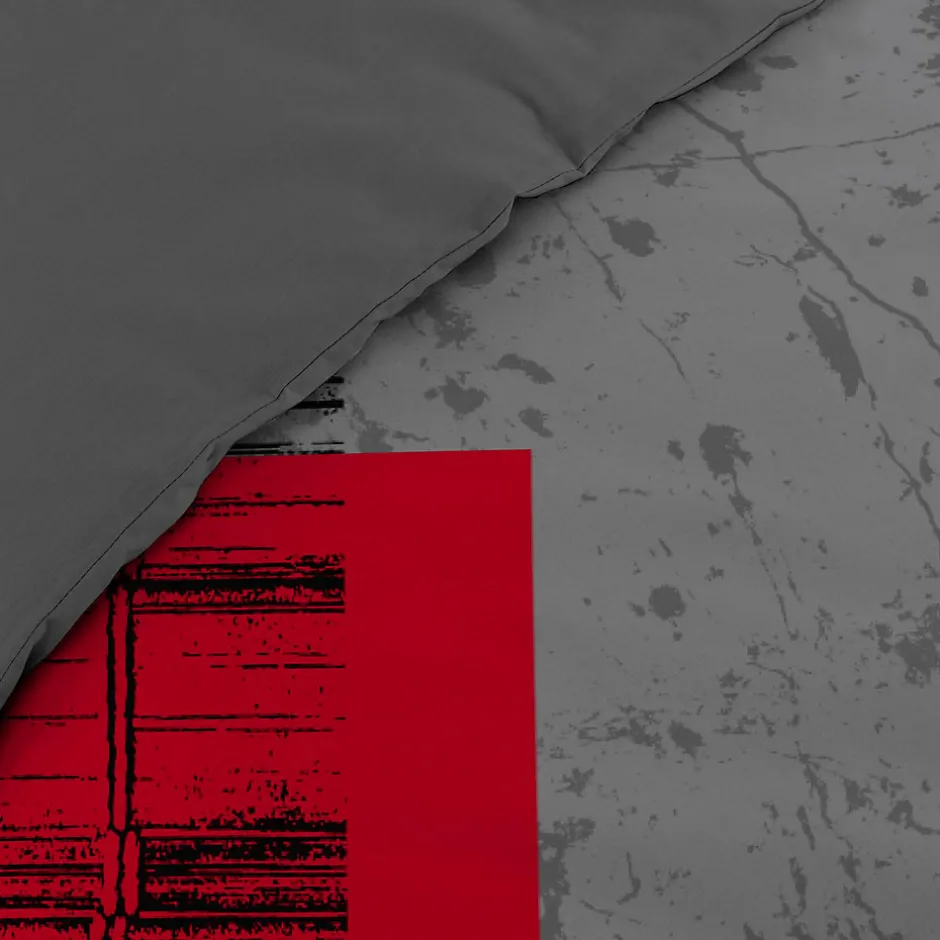 Douceur D'Intérieur Parure de lit 2 personnes "Quadro" (240x220 cm - Gris anthracite)