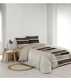 Douceur D'Intérieur Parure de Lit 3 Pièces - 240 x 220 cm - 42 Fils - So Natural - 220x240cm - Naturel Sale