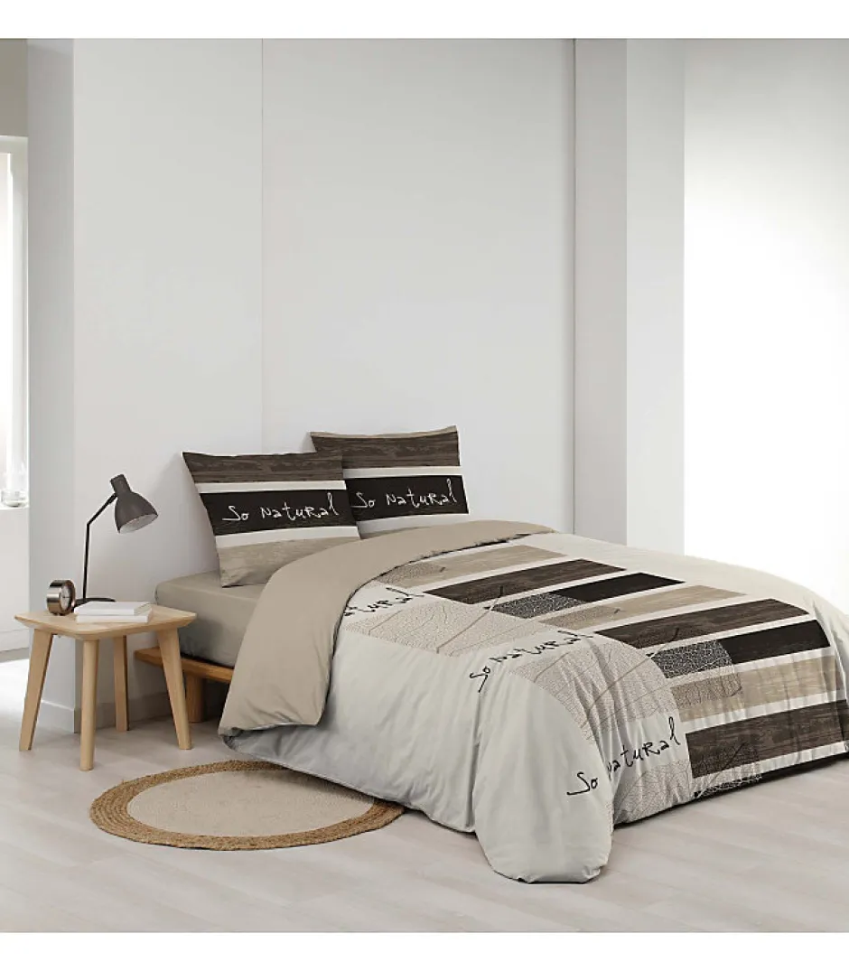 Douceur D'Intérieur Parure de Lit 3 Pièces - 240 x 220 cm - 42 Fils - So Natural - 220x240cm - Naturel Sale