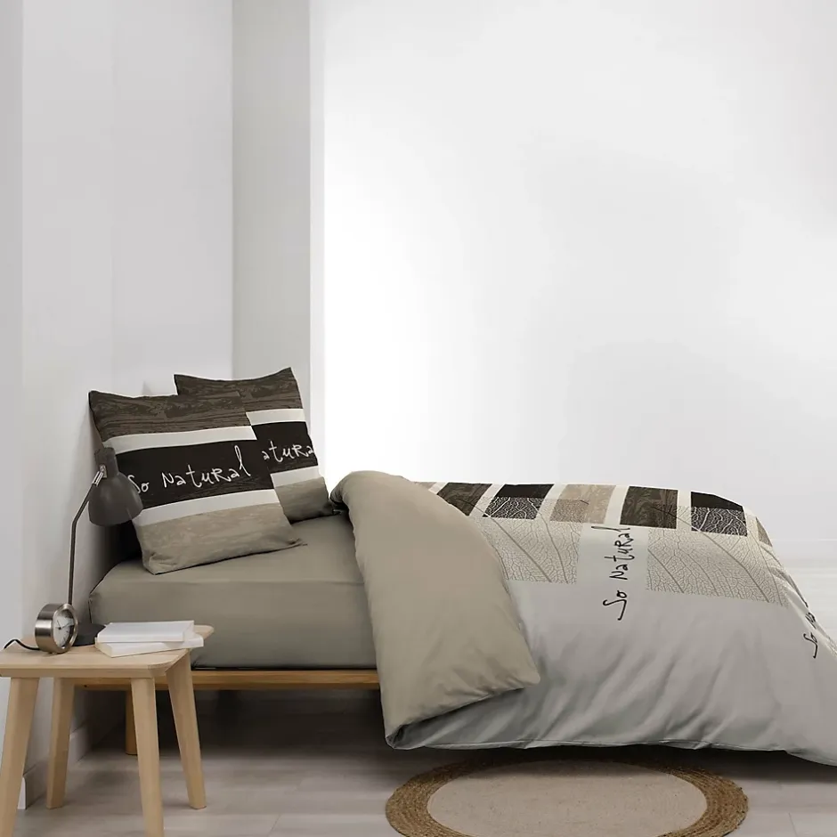 Douceur D'Intérieur Parure de Lit 3 Pièces - 240 x 220 cm - 42 Fils - So Natural - 220x240cm - Naturel Sale