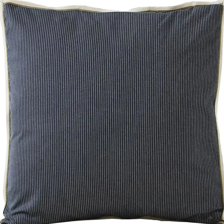 Linnea Parure de lit 2 pièces : housse 140x200 cm et taie 65x65 cm coton BRIXTON à rayures noires New