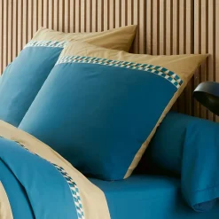 Linnea Parure de lit 3 pièces : housse 300x240 cm et taies 65x65 cm en percale de coton LINOA bleu cobalt New