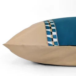 Linnea Parure de lit 3 pièces : housse 260x240 cm et taies 50x70 cm en percale de coton LINOA bleu cobalt