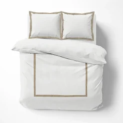 Douceur D'Intérieur Parure de lit 3 Pièces coton et lin (260x240 cm - Blanc)