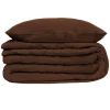 Atmosphera Créateur D'Intérieur Parure de lit 3 pièces Flora gaze de coton marron 260x240cm - Atmosphera