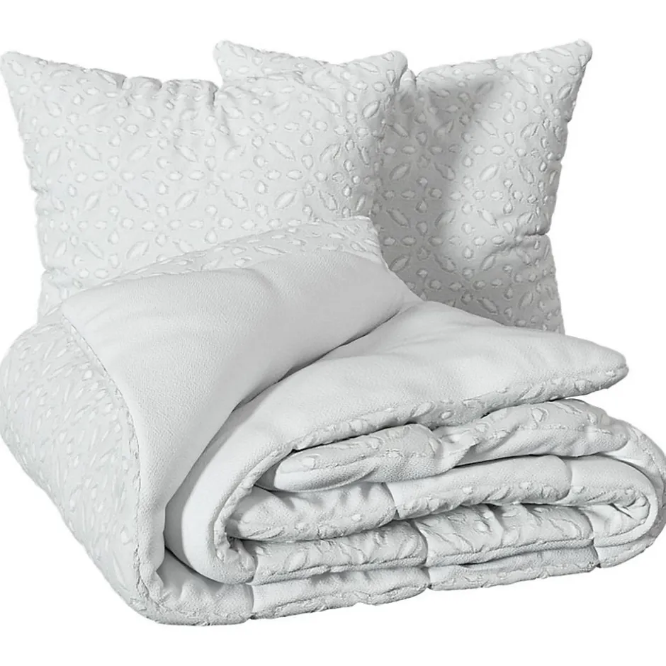 Atmosphera Créateur D'Intérieur Parure de lit 3 pièces Swan jacquard blanc 240x220cm - Atmosphera
