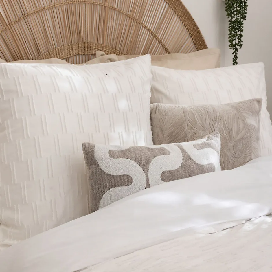 Atmosphera Créateur D'Intérieur Parure de lit 3 pièces Swan jacquard blanc 240x220cm - Atmosphera