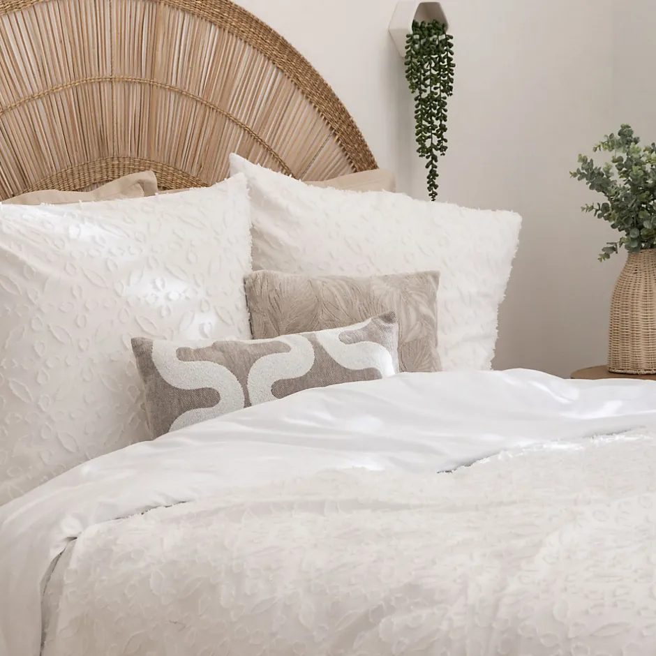 Atmosphera Créateur D'Intérieur Parure de lit 3 pièces Swan jacquard blanc 240x220cm - Atmosphera