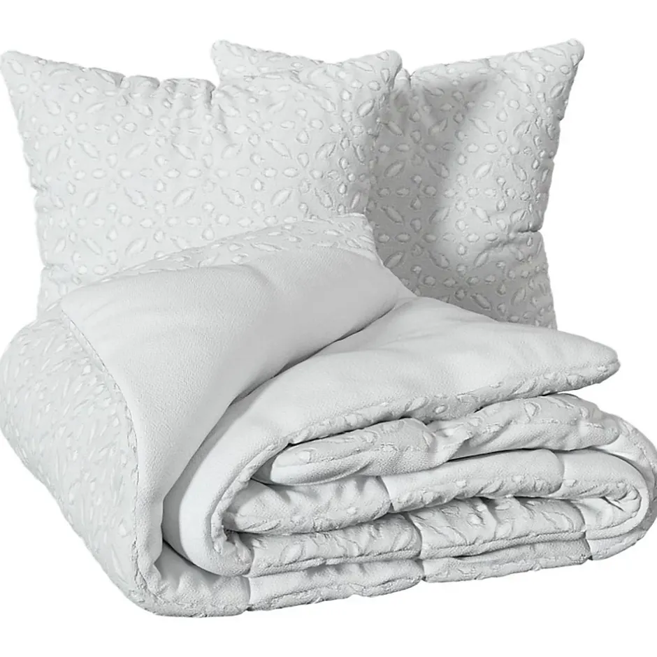 Atmosphera Créateur D'Intérieur Parure de lit 3 pièces Swan jacquard blanc 260x240cm - Atmosphera Clearance