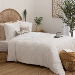 Atmosphera Créateur D'Intérieur Parure de lit 3 pièces Swan jacquard blanc 260x240cm - Atmosphera Clearance