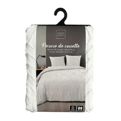 Douceur D'Intérieur Parure de lit 3 pièces tufté (240x220 cm - Blanc) Clearance