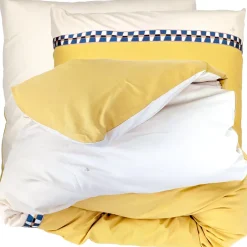 Linnea Parure de lit 3 pièces 200x200 cm percale coton ROMY Ambre Discount