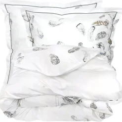 Linnea Parure de lit 3 pièces 200x200 cm taies 65x65 cm Percale pur coton PLUMES
