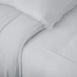 Linnea Parure de lit 3 pièces 240x220 cm et 65x65 cm mousseline de coton MILOS blanc neige Clearance