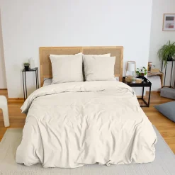 Linnea Parure de lit 3 pièces 260x240 cm microfibre SENSATION FLANELLE beige New
