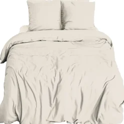 Linnea Parure de lit 3 pièces 260x240 cm microfibre SENSATION FLANELLE beige New