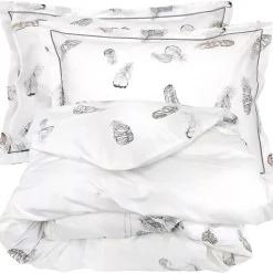 Linnea Parure de lit 3 pièces 280x240 cm taies 50x70 cm percale PLUMES New