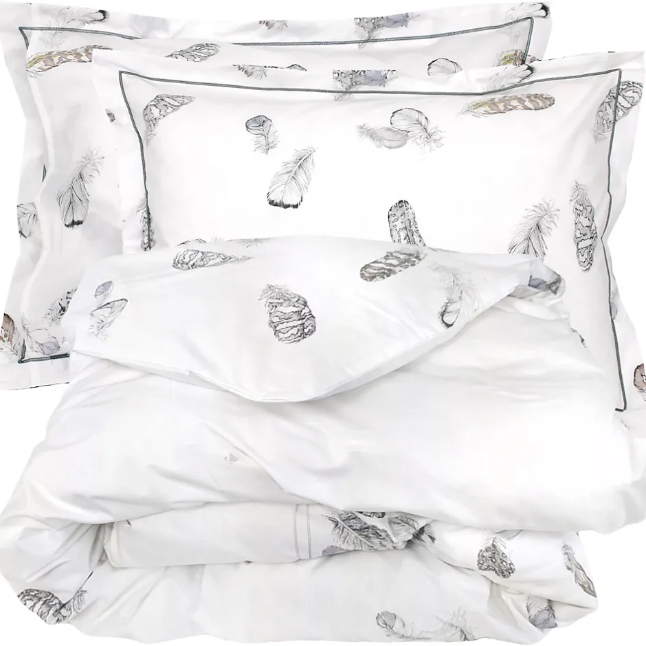 Linnea Parure de lit 3 pièces 280x240 cm taies 50x70 cm percale PLUMES New
