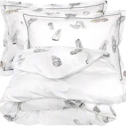 Linnea Parure de lit 2 pièces 140x200 cm taie 50x70 cm percale PLUMES