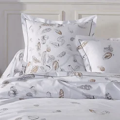 Linnea Parure de lit 2 pièces 140x200 cm taie 50x70 cm percale PLUMES