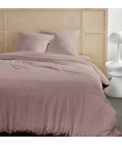 Todays Tools Parure de lit - TODAY - 123667 - 2 personnes - 260x240cm - Gaze de coton unie - Rose des sables