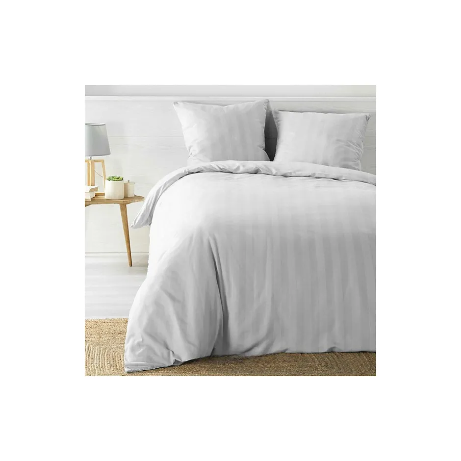 Promolinge Parure de Lit 240 x 220 cm + 2 Taies Microfibre Unie CLÉO Blanc