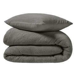 Douceur D'Intérieur Parure de lit 240 x 220 cm + 2 taies Bouclette Unie HELENA Anthracite Online