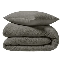 Douceur D'Intérieur Parure de lit 240 x 220 cm + 2 taies Bouclette Unie HELENA Anthracite Online