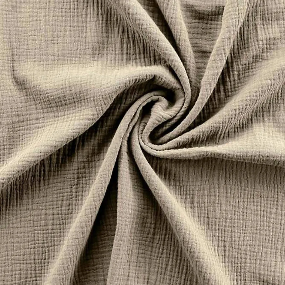 Douceur D'Intérieur Parure de lit 140 x 200 cm double gaze coton uni 57 fils Angelia Sable