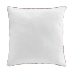 Douceur D'Intérieur Parure de lit blanche galon pompons beiges (240x220 cm - Blanc) Discount