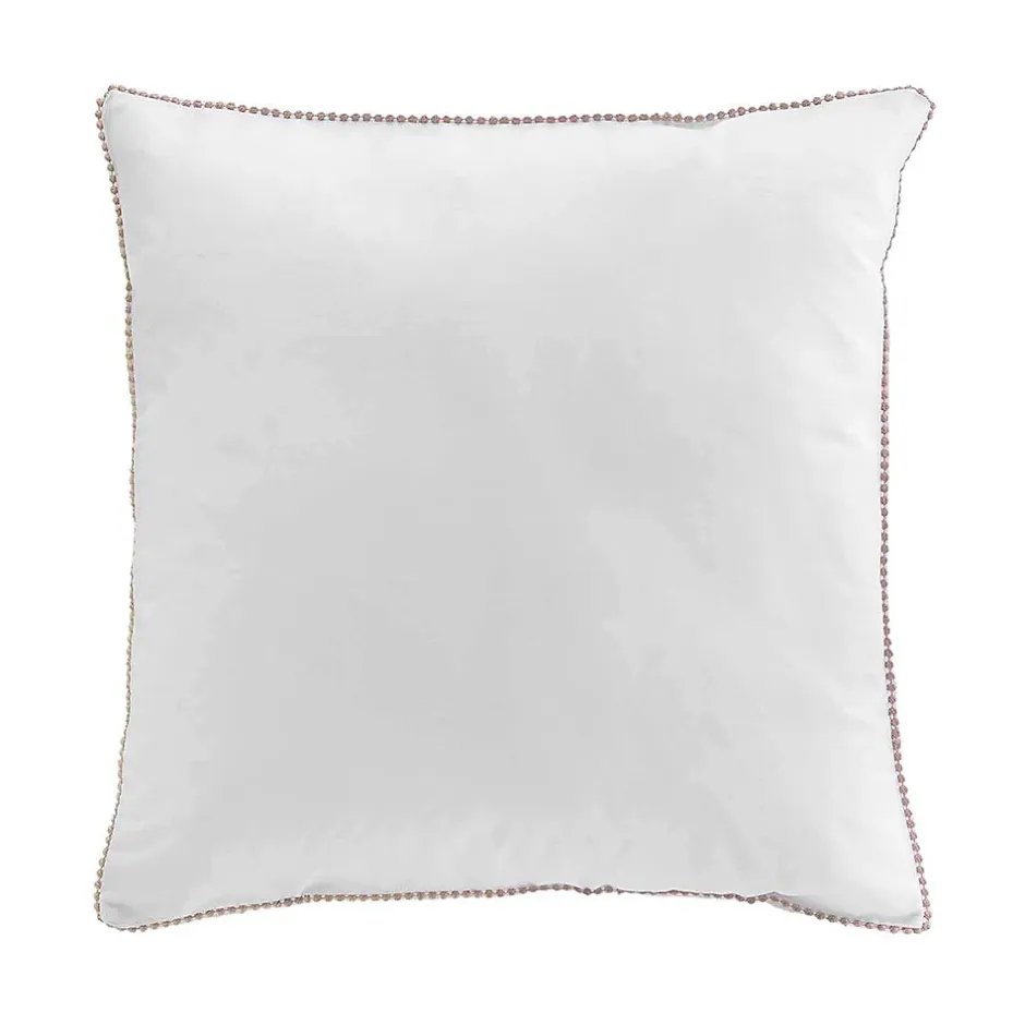 Douceur D'Intérieur Parure de lit blanche galon pompons beiges (240x220 cm - Blanc) Discount