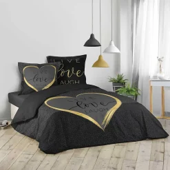 Douceur D'Intérieur Parure de lit Collection Live Love Lauch New