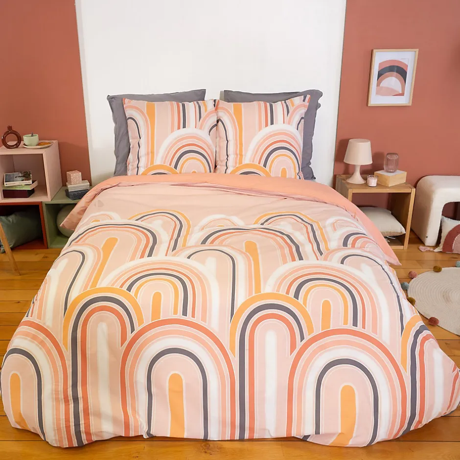 Linnea Parure de lit collection LOVE 240x220 cm pur coton rose 3 pièces