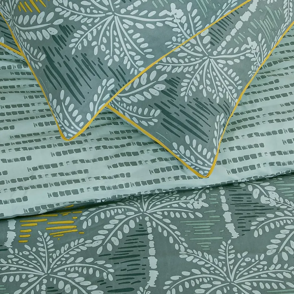 Future Home Parure de lit double palmiers en microfibre lavée 240x220cm Sale