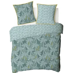 Future Home Parure de lit double palmiers en microfibre lavée 240x220cm Sale