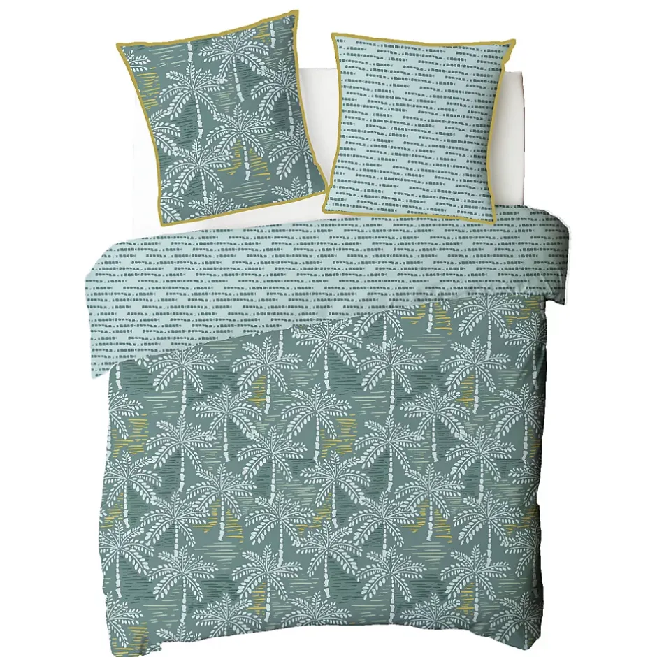 Future Home Parure de lit double palmiers en microfibre lavée 240x220cm Sale