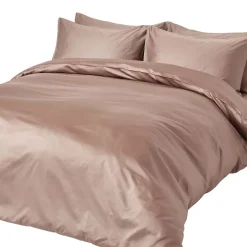 Homescapes Parure de lit en coton égyptien bio 400 fils marron, 200x200cm - New