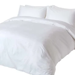Homescapes Parure de lit en coton égyptien bio 400 fils blanc, 135x200cm - Discount
