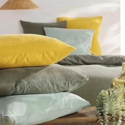 Douceur D'Intérieur Parure de lit en gaze de coton (240x220 cm - Sauge) Hot