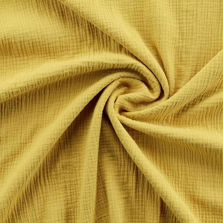 Douceur D'Intérieur Parure de lit en gaze de coton (260x240 cm - Jaune) Outlet