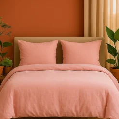 Promolinge Parure de lit en Gaze de Coton 240x260cm 260x240cm Rose