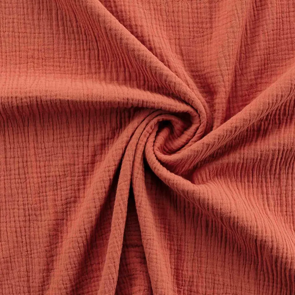 Douceur D'Intérieur Parure de lit en gaze de coton (260x240 cm - Terracotta) Online