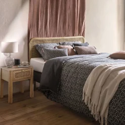 Atmosphera Créateur D'Intérieur Parure de lit en gaze de coton 240x220cm gris - Atmosphera