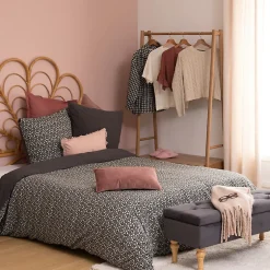 Atmosphera Créateur D'Intérieur Parure de lit en gaze de coton 240x220cm gris - Atmosphera