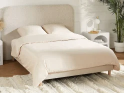 Vente-unique Parure de lit en satin 108 fils/cm² - Housse de couette 220 x 240 cm + 2 taies d'oreiller 63 x 63 cm - Beige - TALORA de PALACIO